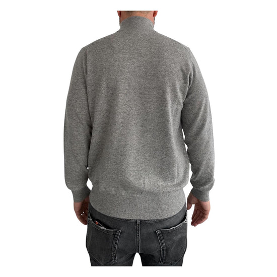Lupetto con zip in lana e cashmere Tortora 87005 212 CAVALIERI MILANO 