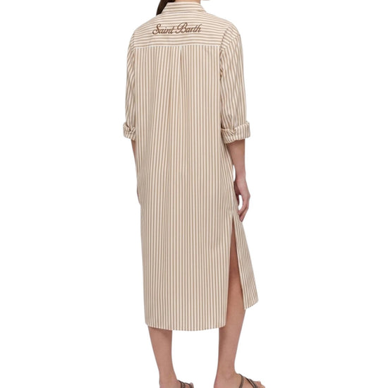 Abito maxi in cotone con stampa a righe ADN0001 01293L MC2 SAINT BARTH 