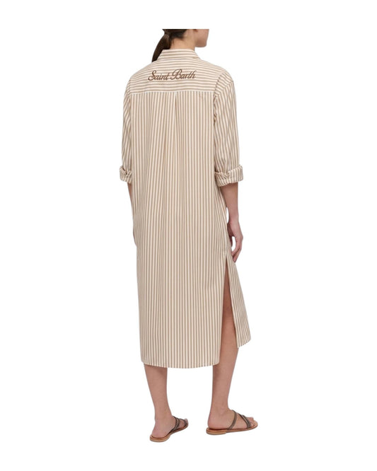 Abito maxi in cotone con stampa a righe ADN0001 01293L MC2 SAINT BARTH 