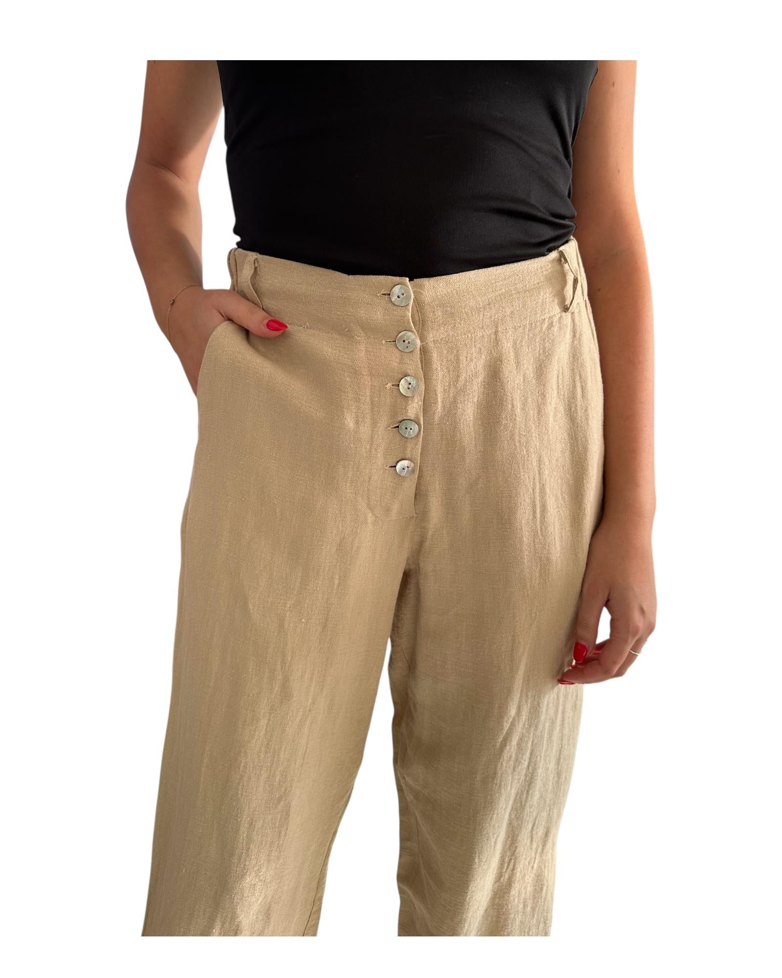 Pantalone misto lino Safari 01-301060-305 51116 yaya 