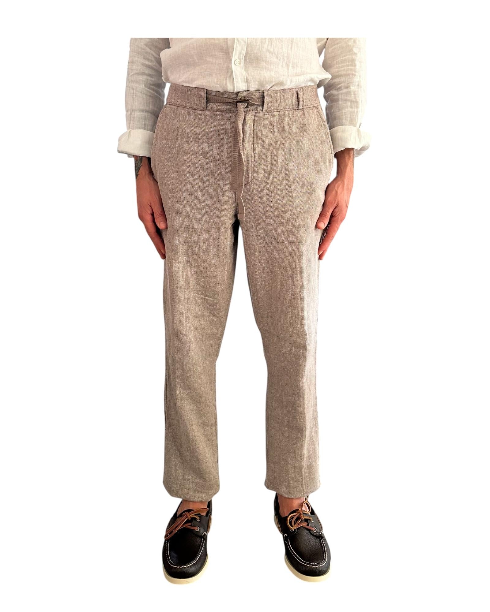 Pantalone misto lino Coffee Brown AU25S31PA PA1432 COFFEE BROWN Alley docks 