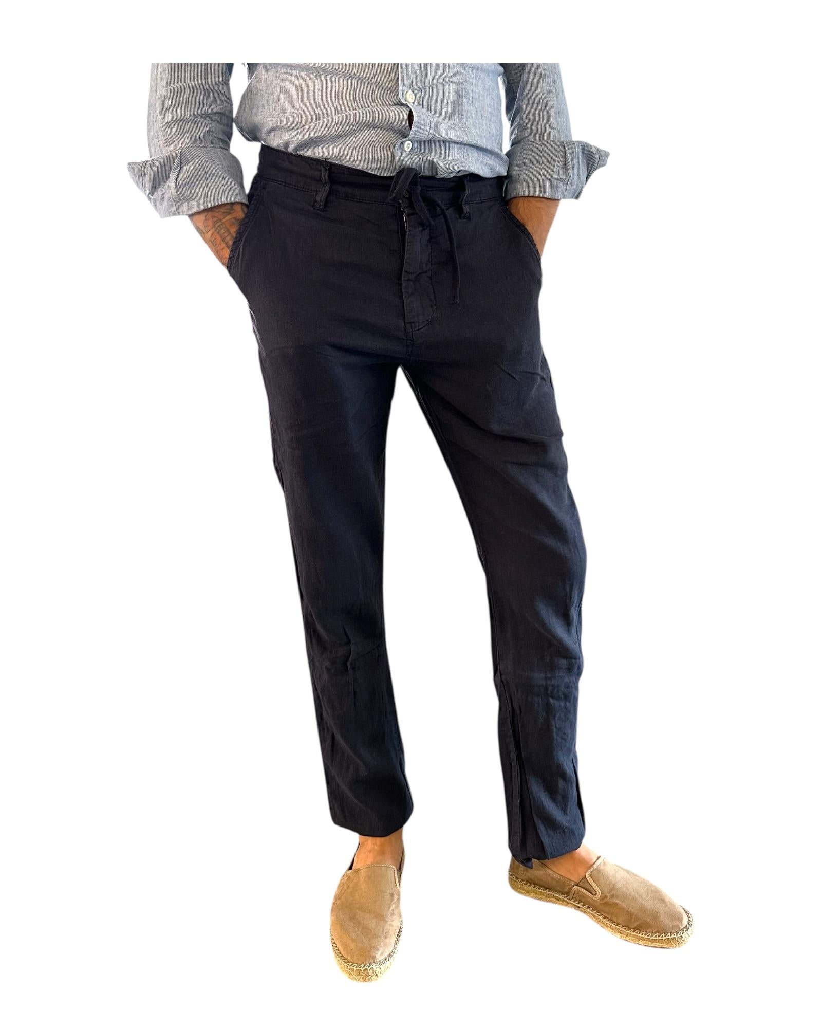 Pantalaccio misto lino Blu GK713 BLU RE.VI.VAL 