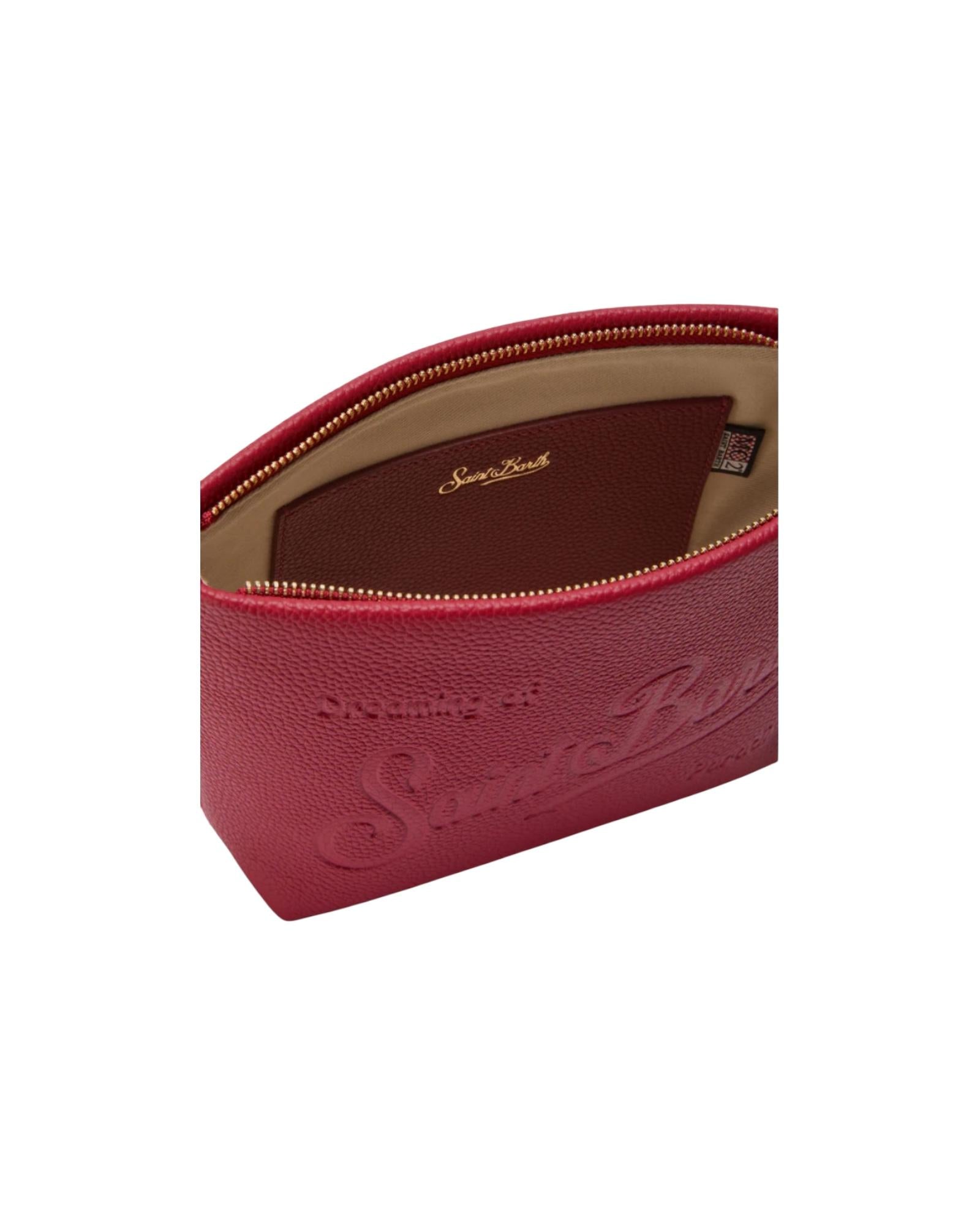 Borsa Aline Bag in pelle martellata Rosso ciliegia ALI0034 00777I MC2 SAINT BARTH 