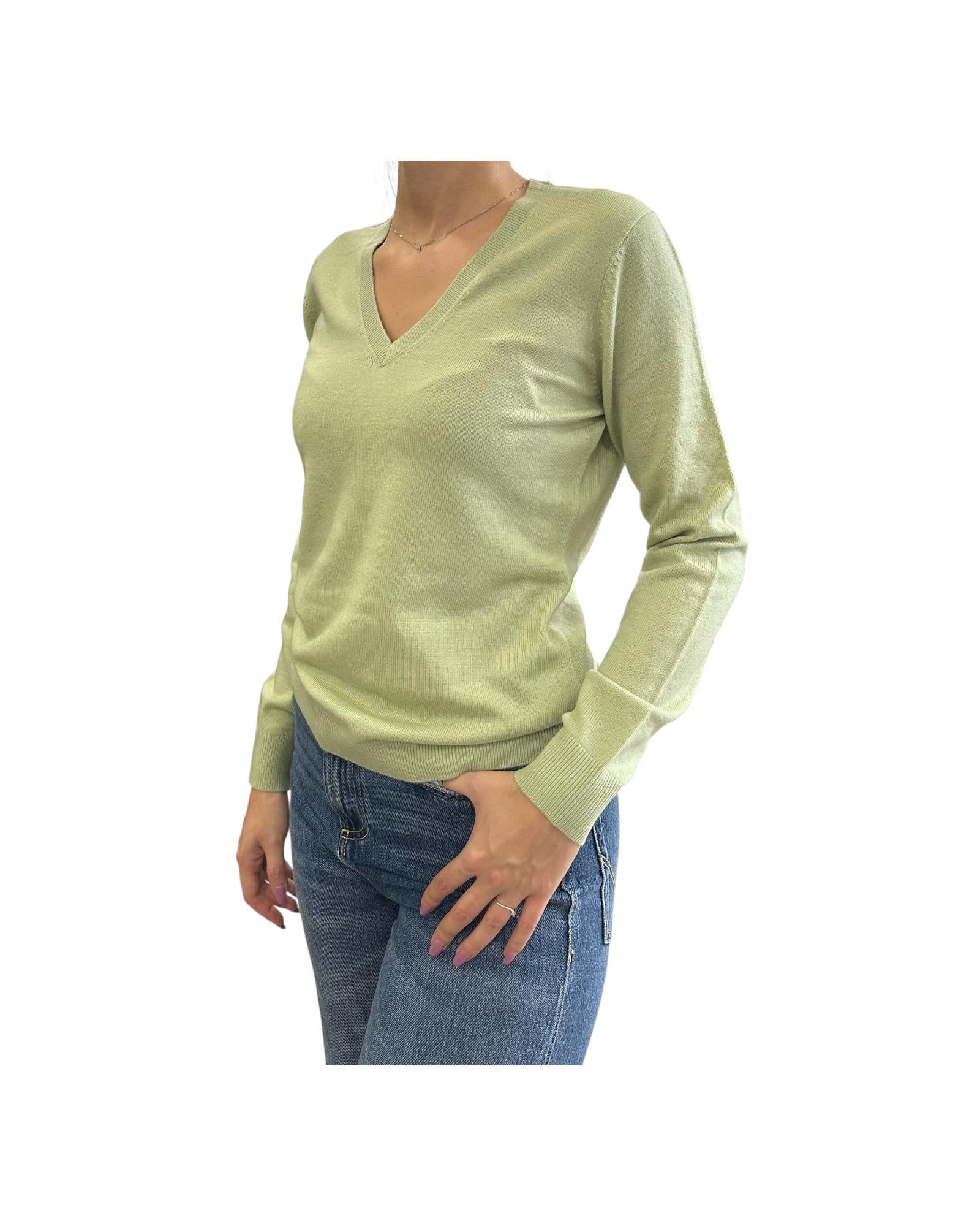 Maglione scollo a V Salvia 97621 050 CAVALIERI MILANO 