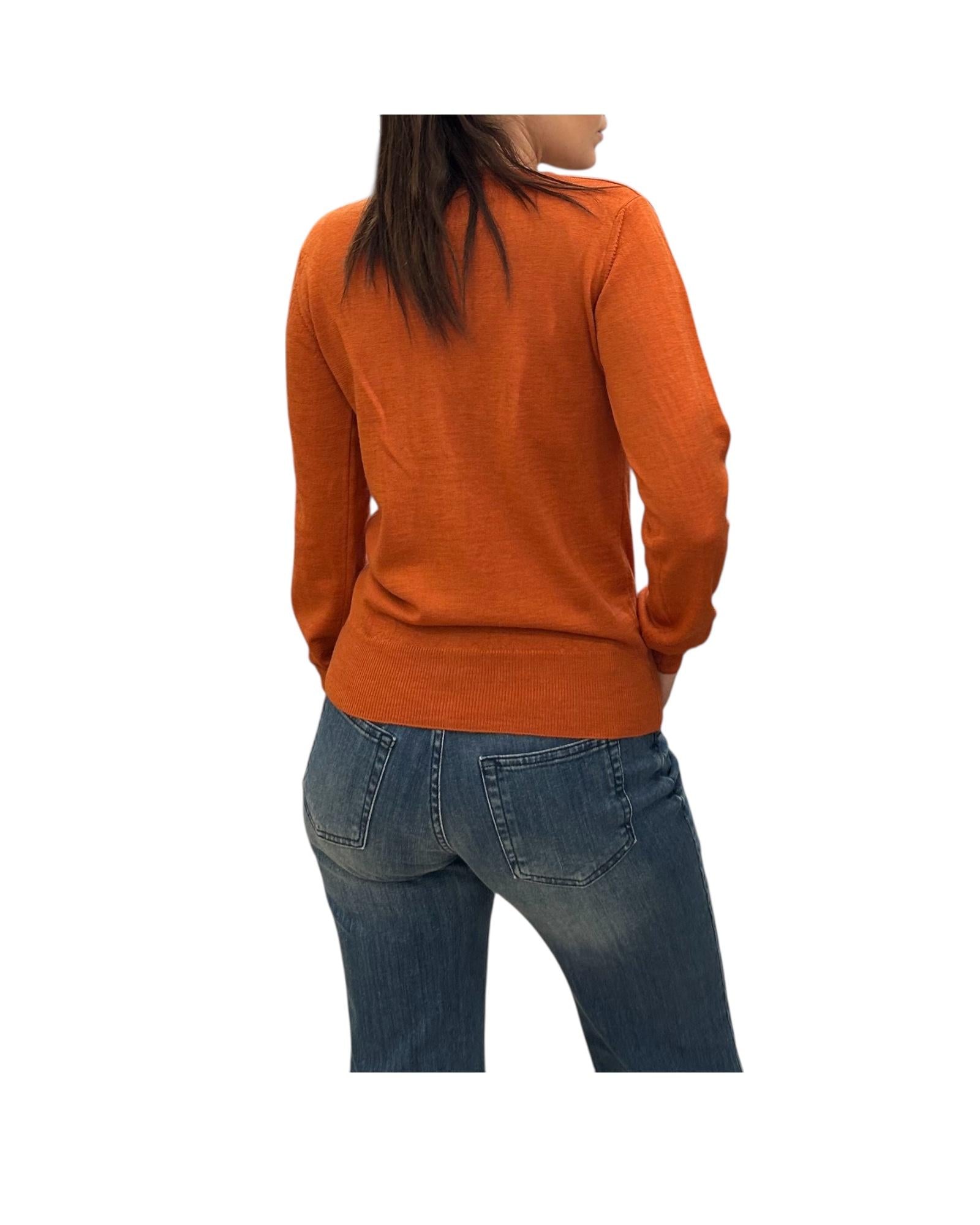 Cardigan in lana merino con scollo a V Arancio CARDIGAN V ARANCIO AlEXANDRE STONE 