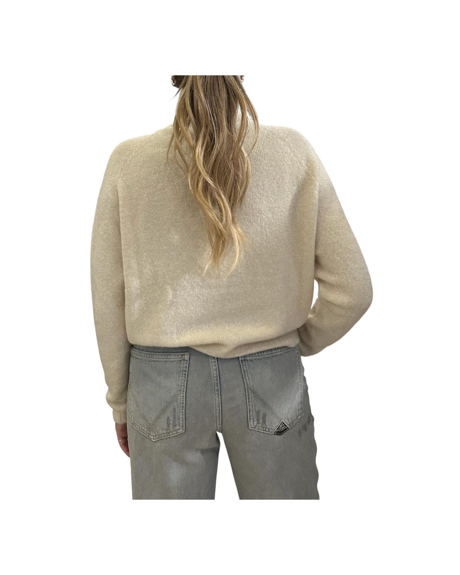 Maglione in misto lana con finitura lurex Latte MAG DK9271 LATTE OTTOD'AME 