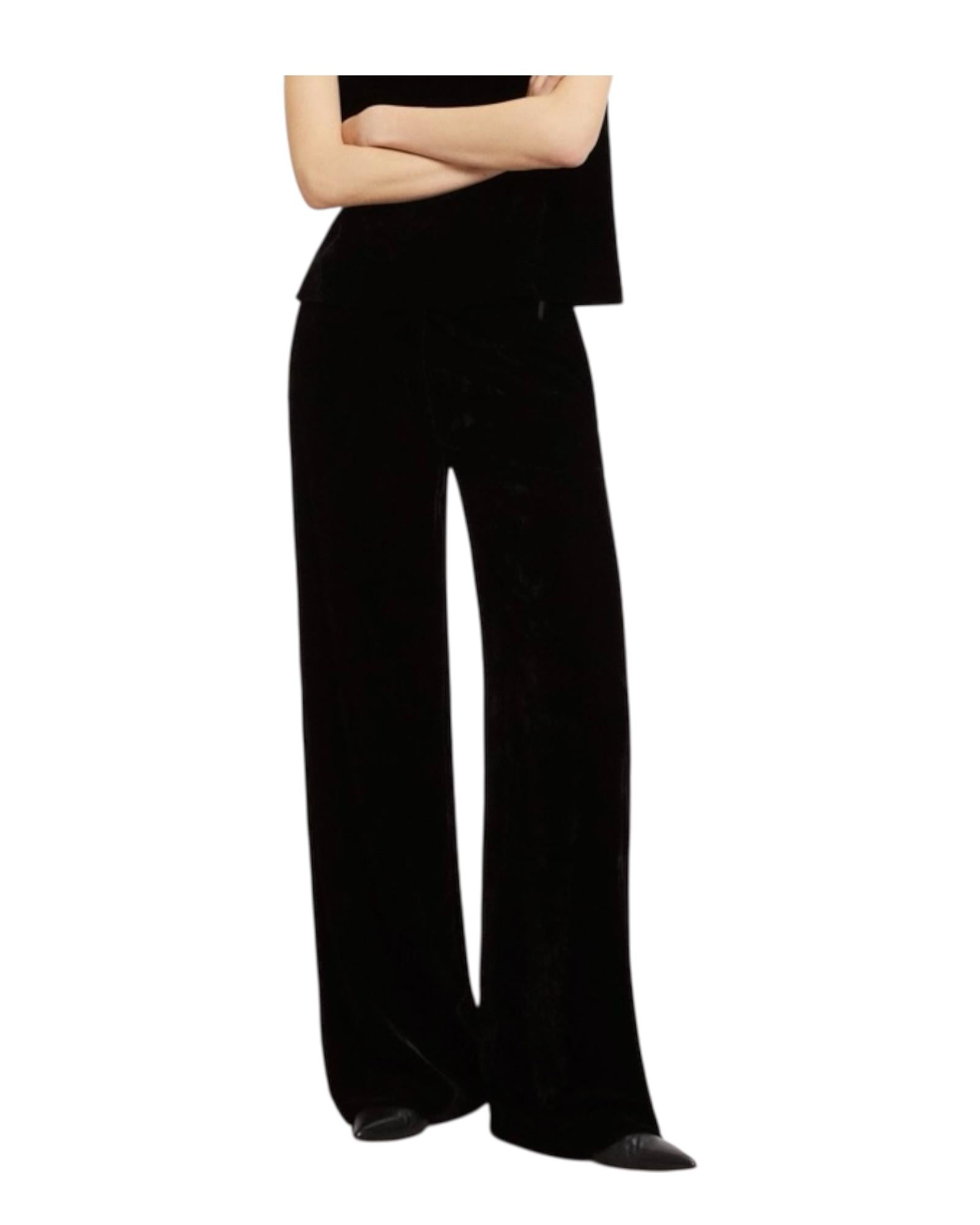 Pantalone palazzo fluido Nero RXE TP9921 NERO OTTOD'AME 