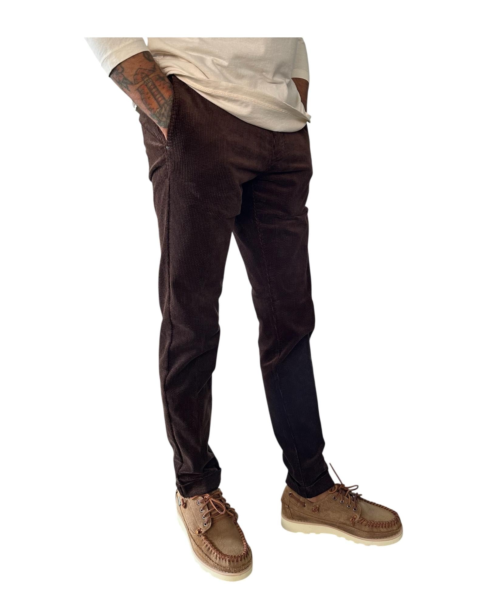 Pantalone SASA chino slim in velluto Cacao A311SASA45TC321/TB 290 AT.P.CO 