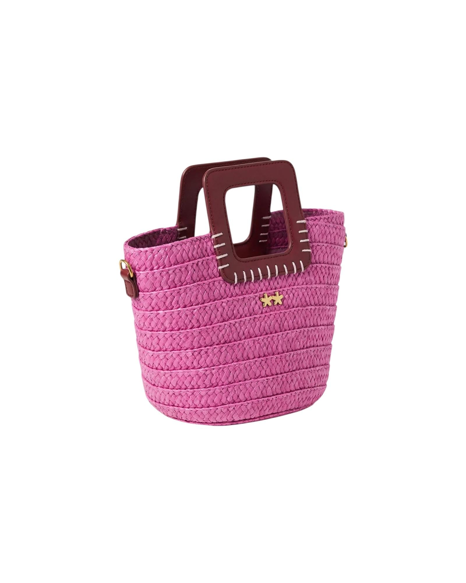 Mini bag in paglia Fucsia SW0025 FUXIA F**K 
