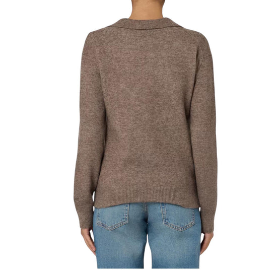 Maglione in alpaca con collo polo Tortora EZE0004 00028I MC2 SAINT BARTH 