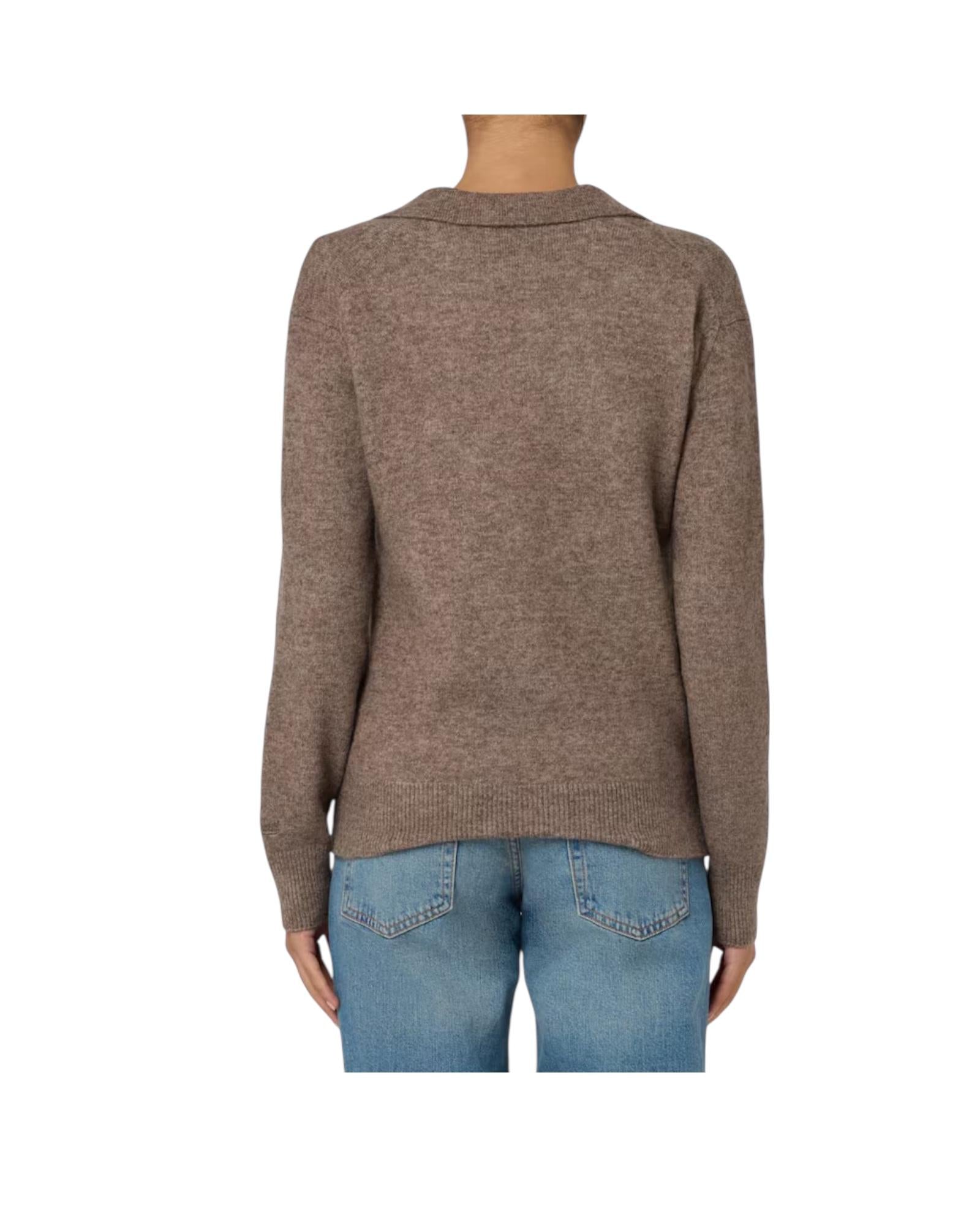 Maglione in alpaca con collo polo Tortora EZE0004 00028I MC2 SAINT BARTH 