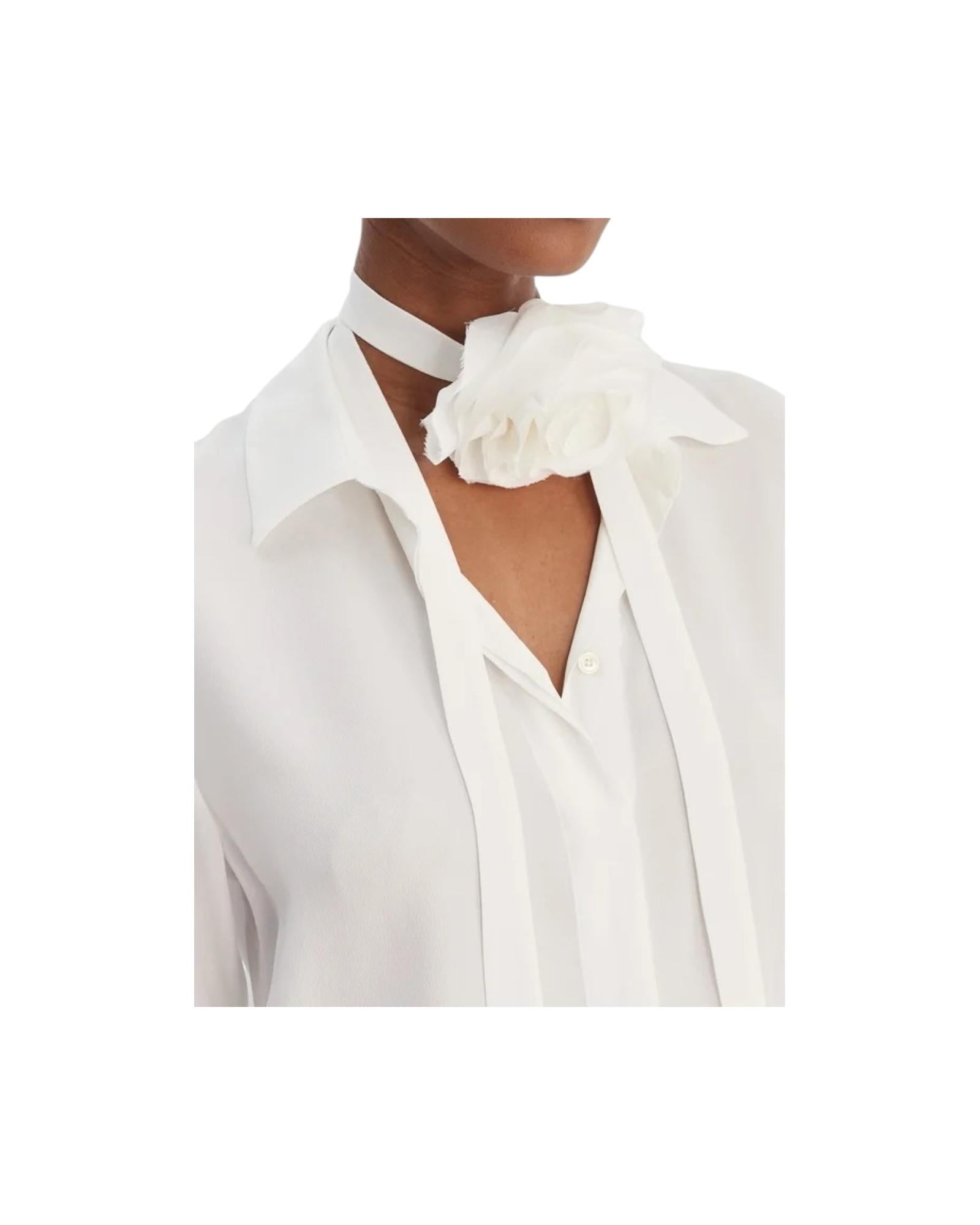 Camicia in misto seta con fusciacca a fiore Bianco CALCA 001 MARELLA 