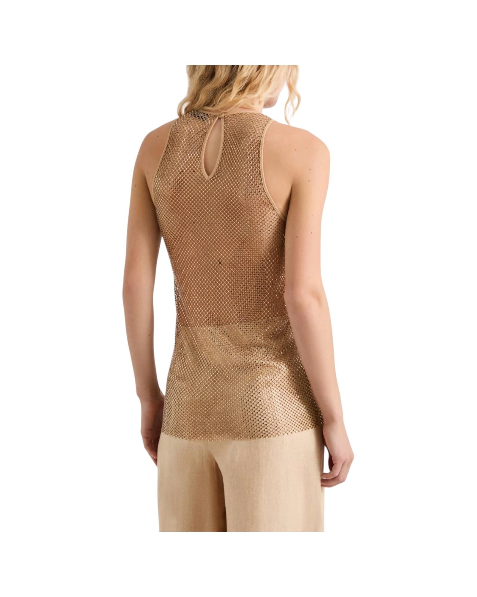 Top in rete con strass Miele DRY 001 MARELLA