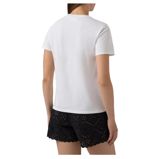 T-Shirt bianca con ricamo Più borse che occhiaie EMI0001 08579L MC2 SAINT BARTH 
