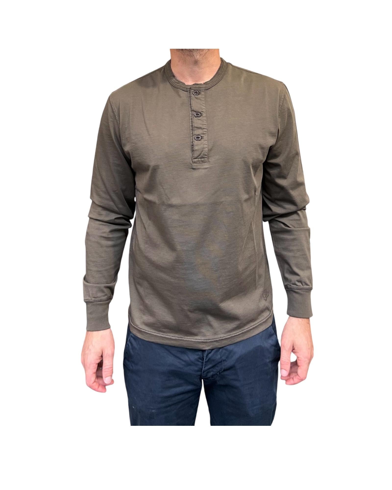 T-shirt manica lunga con bottoni Brown W1011 BROWN BL'KER 