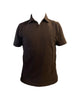 Rockland Dark brown Piquet men's polo shirt without buttons.