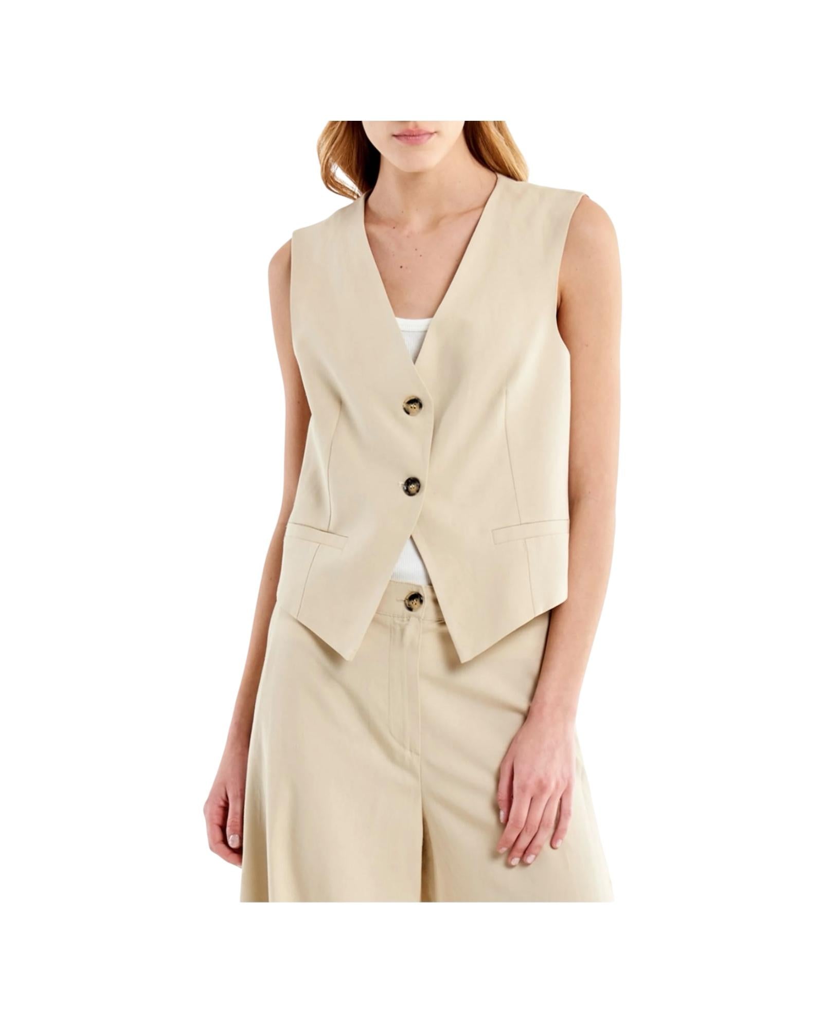 Gilet due bottoni Beige TAB1625 BEIGE VICOLO 