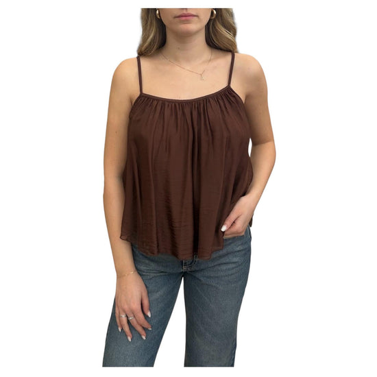 Top in viscosa e seta Cioccolato RFF Q007 232 HAVEONE 