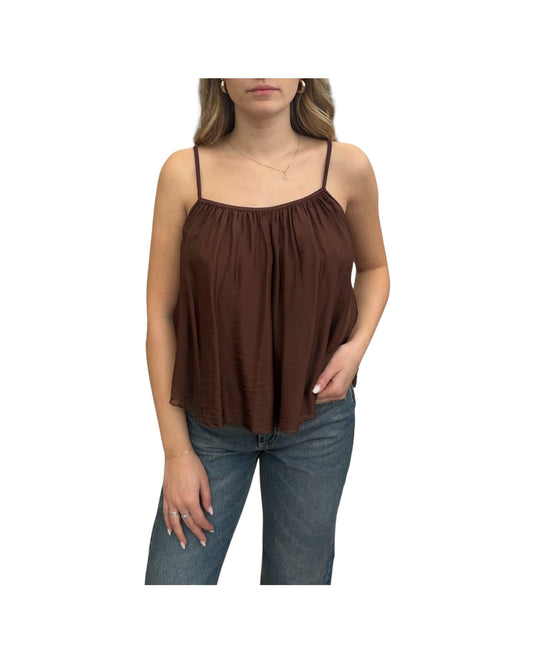 Top in viscosa e seta Cioccolato RFF Q007 232 HAVEONE 
