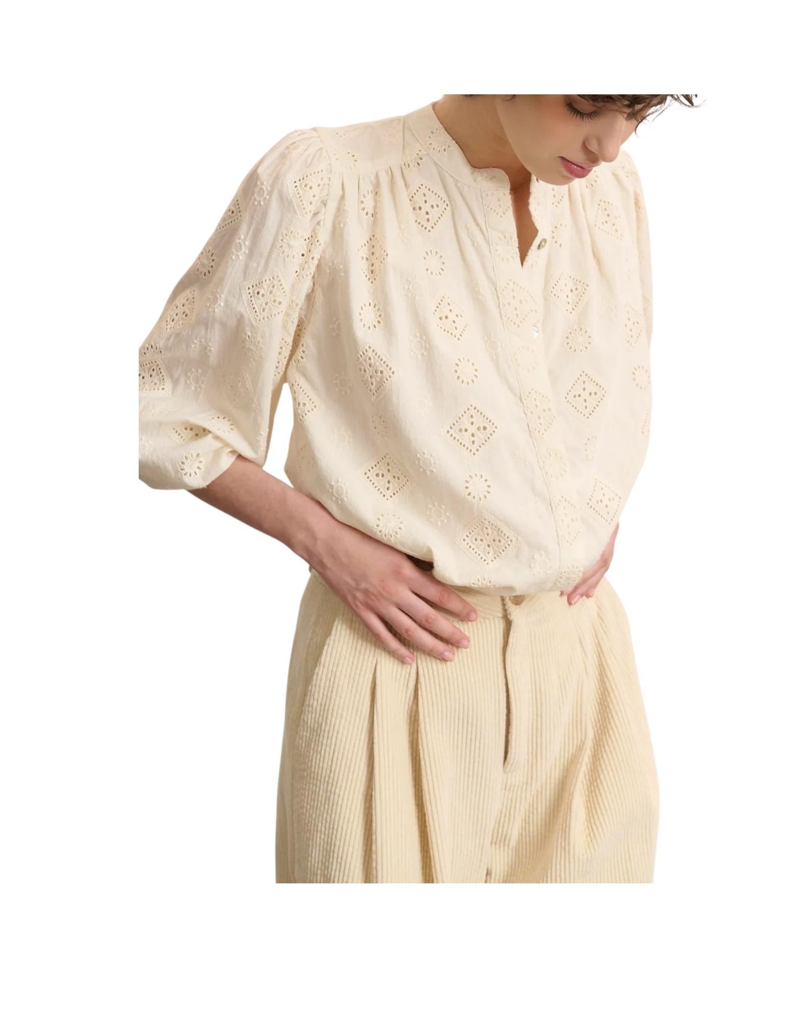 Blusa Ketty in pizzo Ecru 2050 KETTY ECRU GARANCE PARIS 