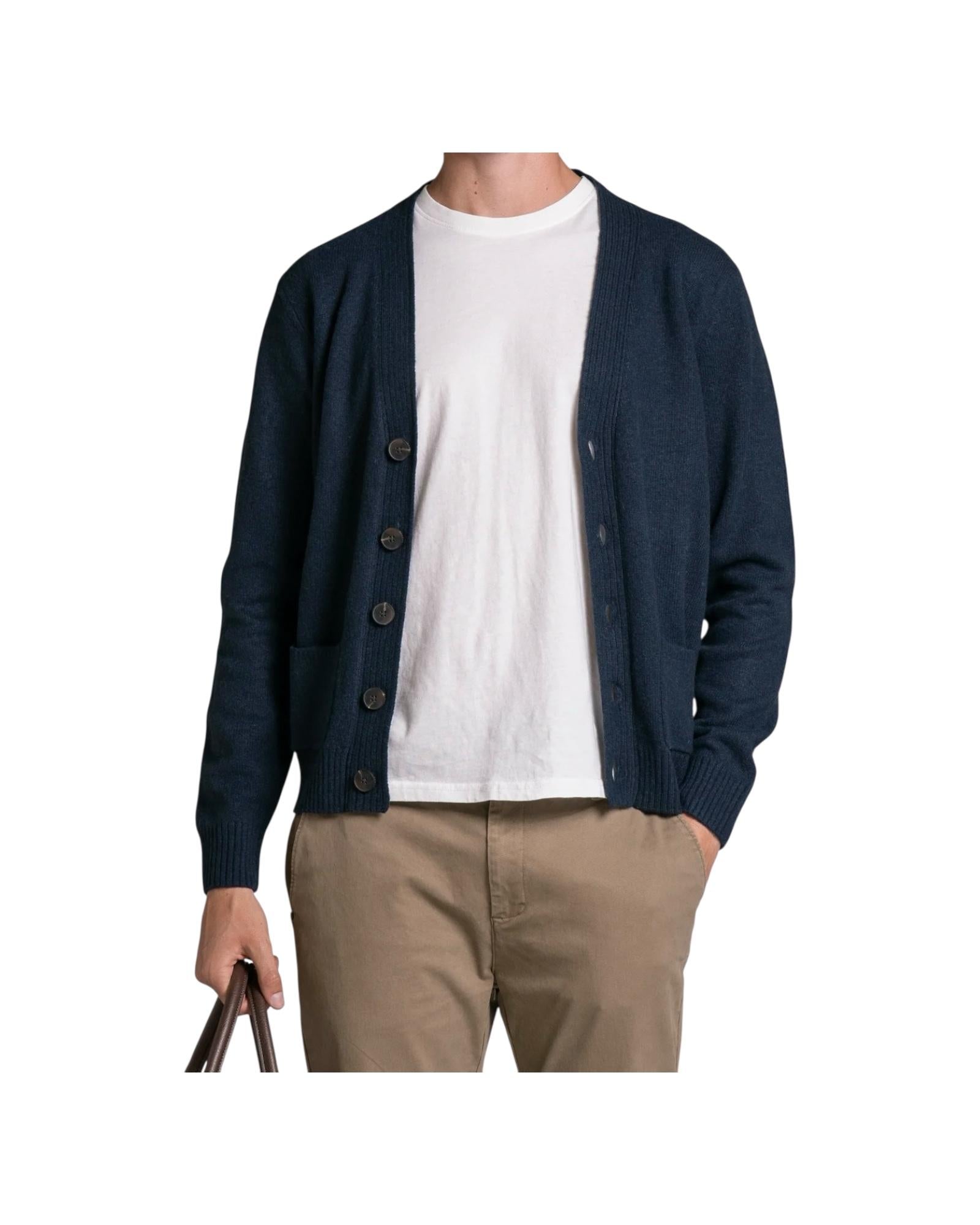 Cardigan Chad in lana Navy CHAD WN8C01 IMPURE 