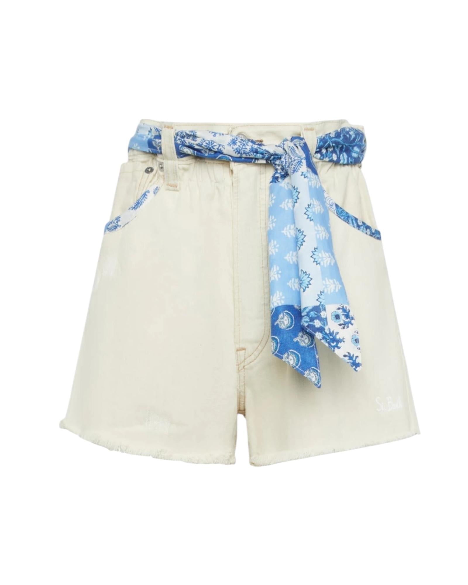 Shorts Arizona in Denim Upcycled con Patch ARZ0001 06519H MC2 SAINT BARTH 