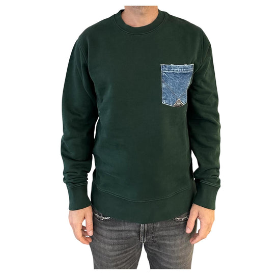 Felpa girocollo pocket University green RRU90098CN67XXXX C0127 ROY ROGER'S 