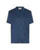 Polo in lino blu navy