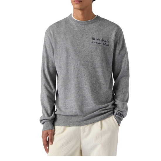 Maglione girocollo con ricamo Mi me faccio i cassi miei! HER0024 03394I MC2 SAINT BARTH 