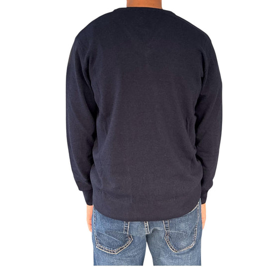 Maglione con scollo a V Blu navy 00G50130M 490 MONTECHIARO 