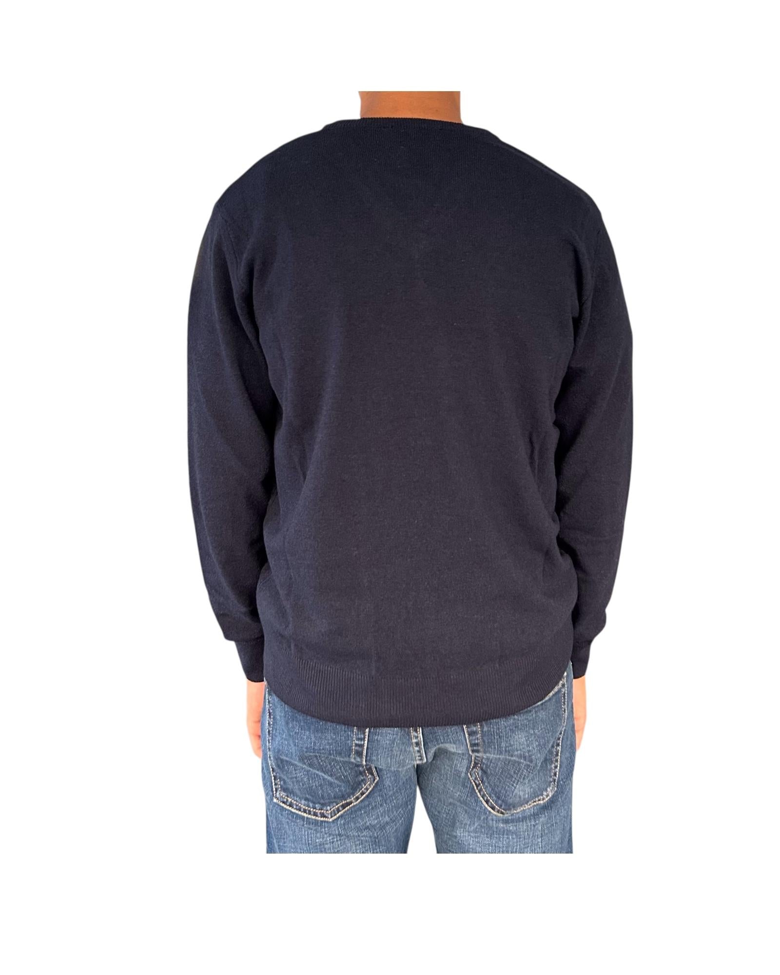 Maglione con scollo a V Blu navy 00G50130M 490 MONTECHIARO 