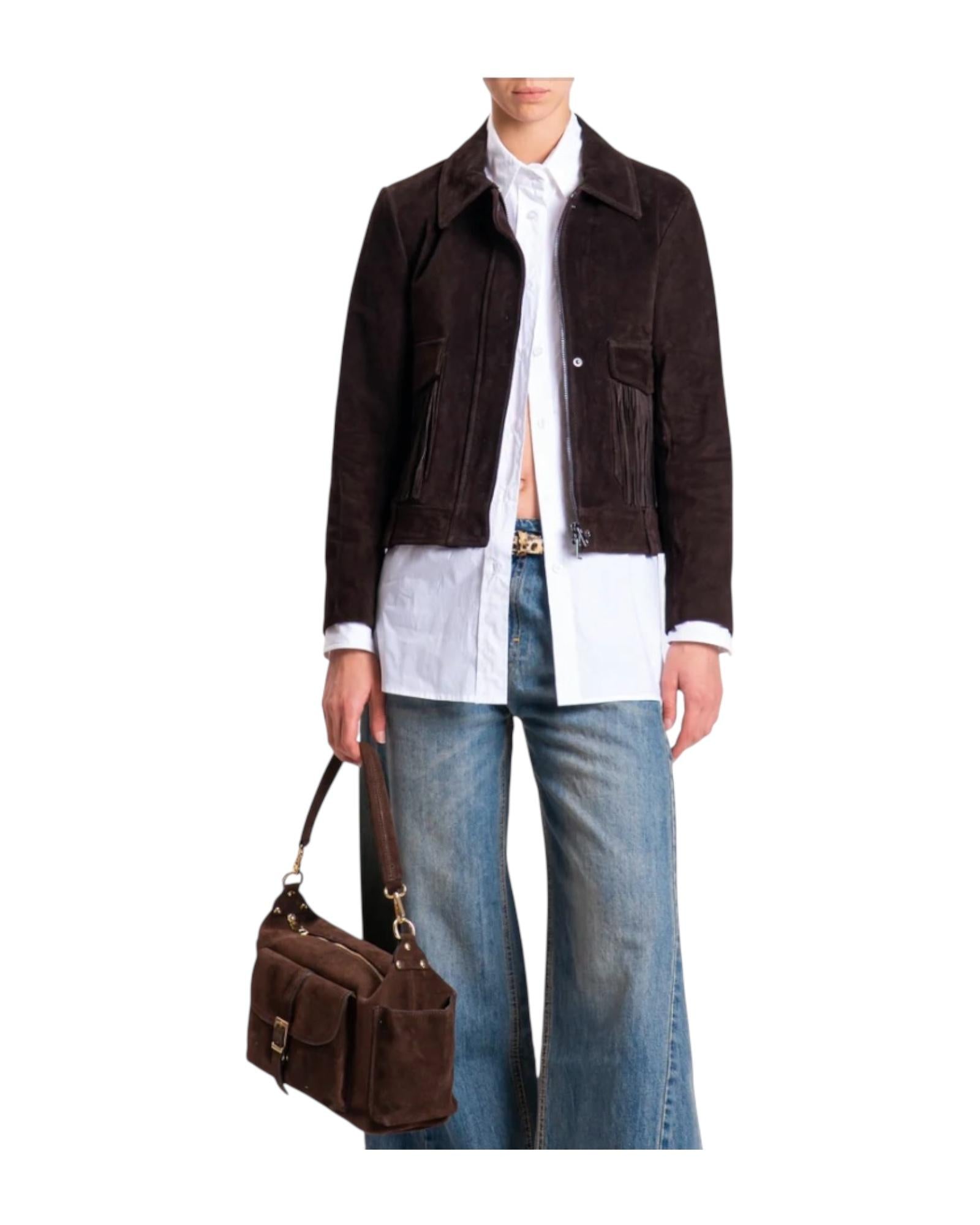 Giacca scamosciata in vera pelle Moro TF0328 MORO VICOLO 