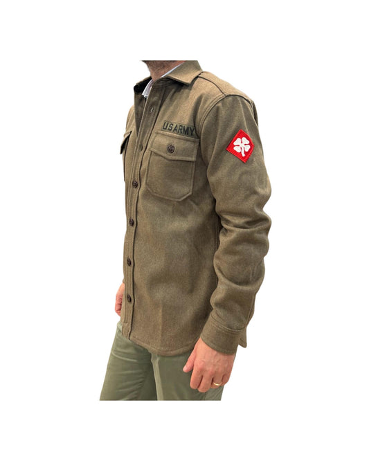 Camicia in lana Olive green 202NIXON OLIVE GREEN CHESAPEAKE'S 