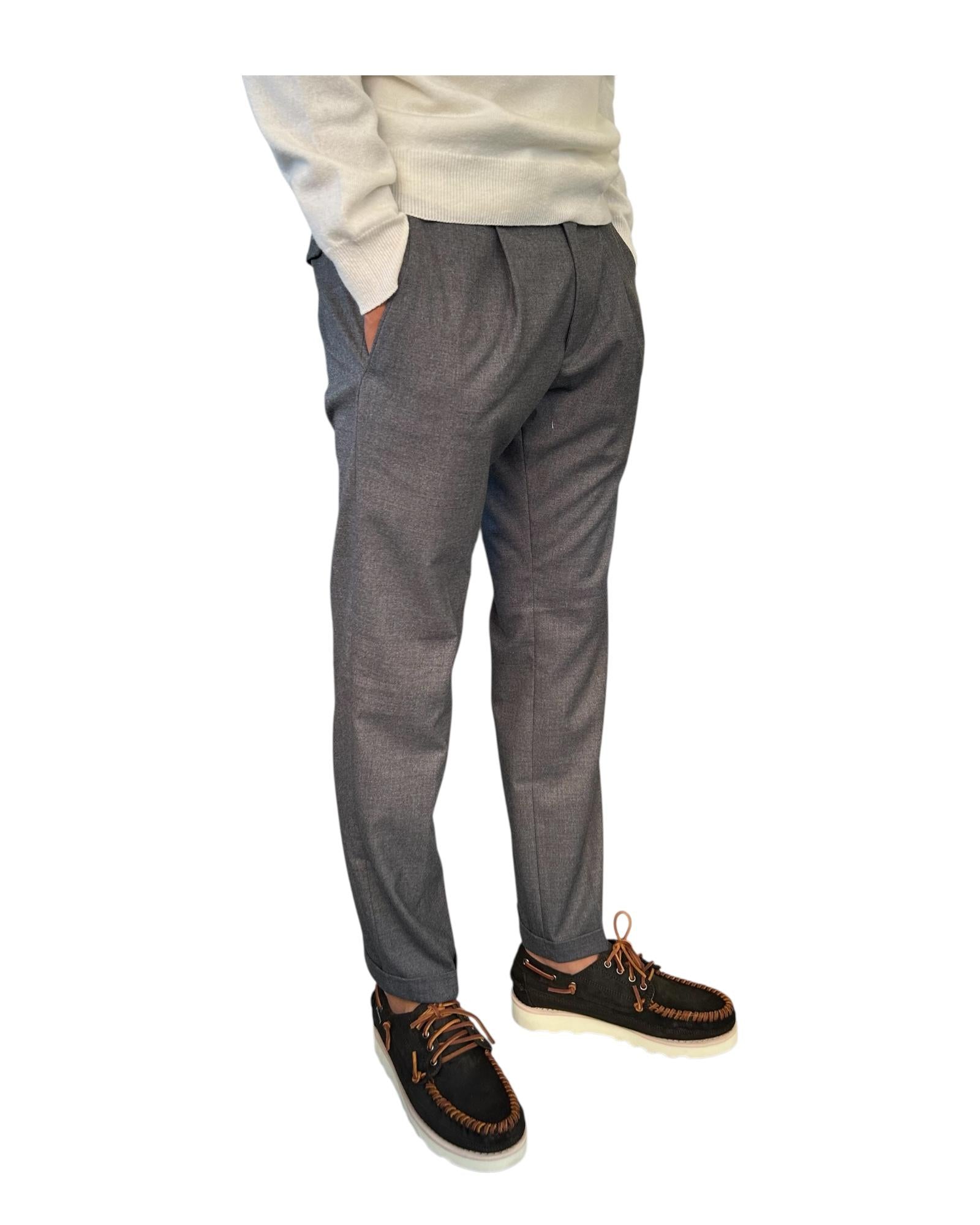 Pantalone Flanella Dark grey 045 REGENT FLANELLA DARK GREY MODFITTERS 