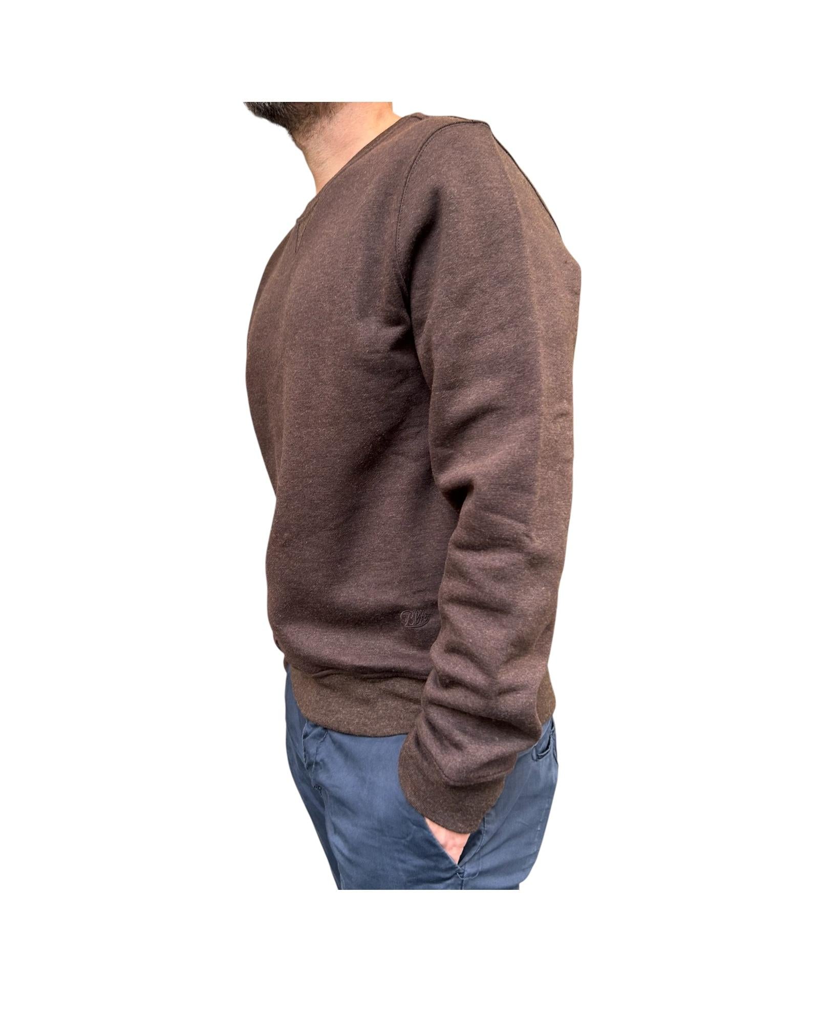 Felpa uomo girocollo Brown W4008 BROWN BL'KER 