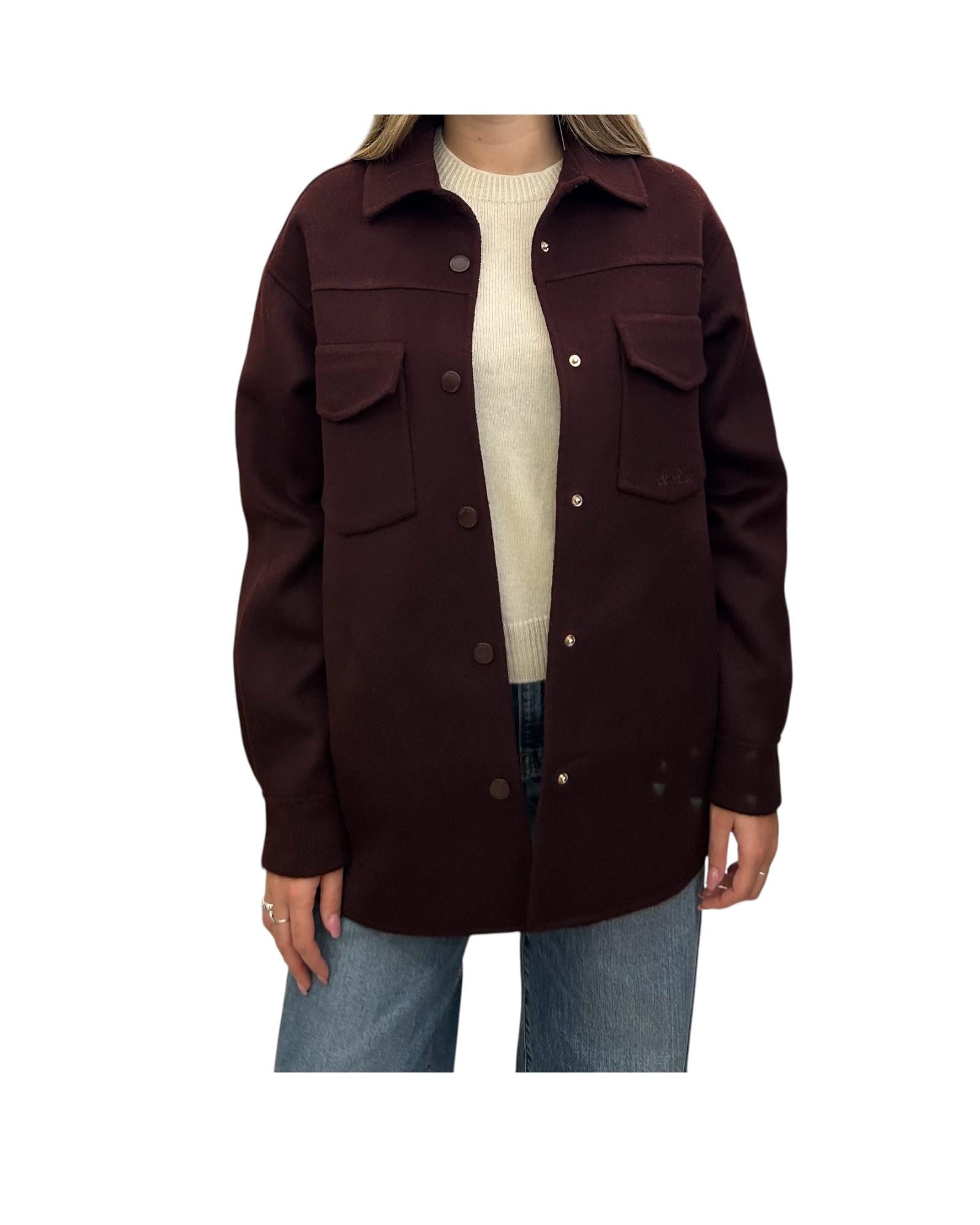 Giacca Chantel in tweed di lana Burgundy CNH002 0007I MC2 SAINT BARTH