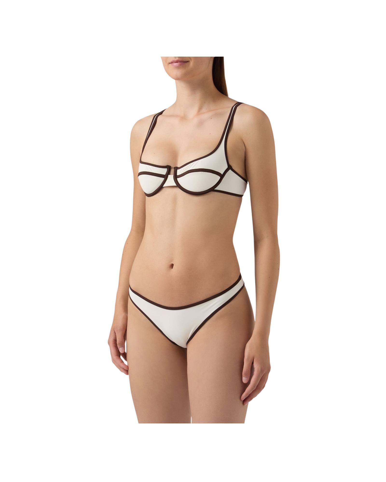 Slip Panna con profili marroni NAO0005 01600L MC2 SAINT BARTH 