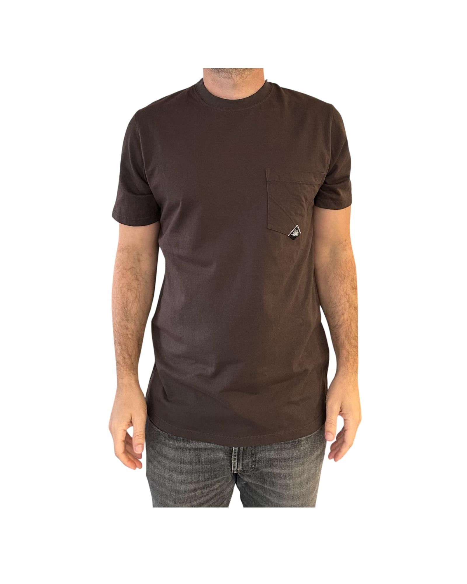 T-shirt pocket in cotone Moka RRU90048CA160111 C0491 ROY ROGER'S 