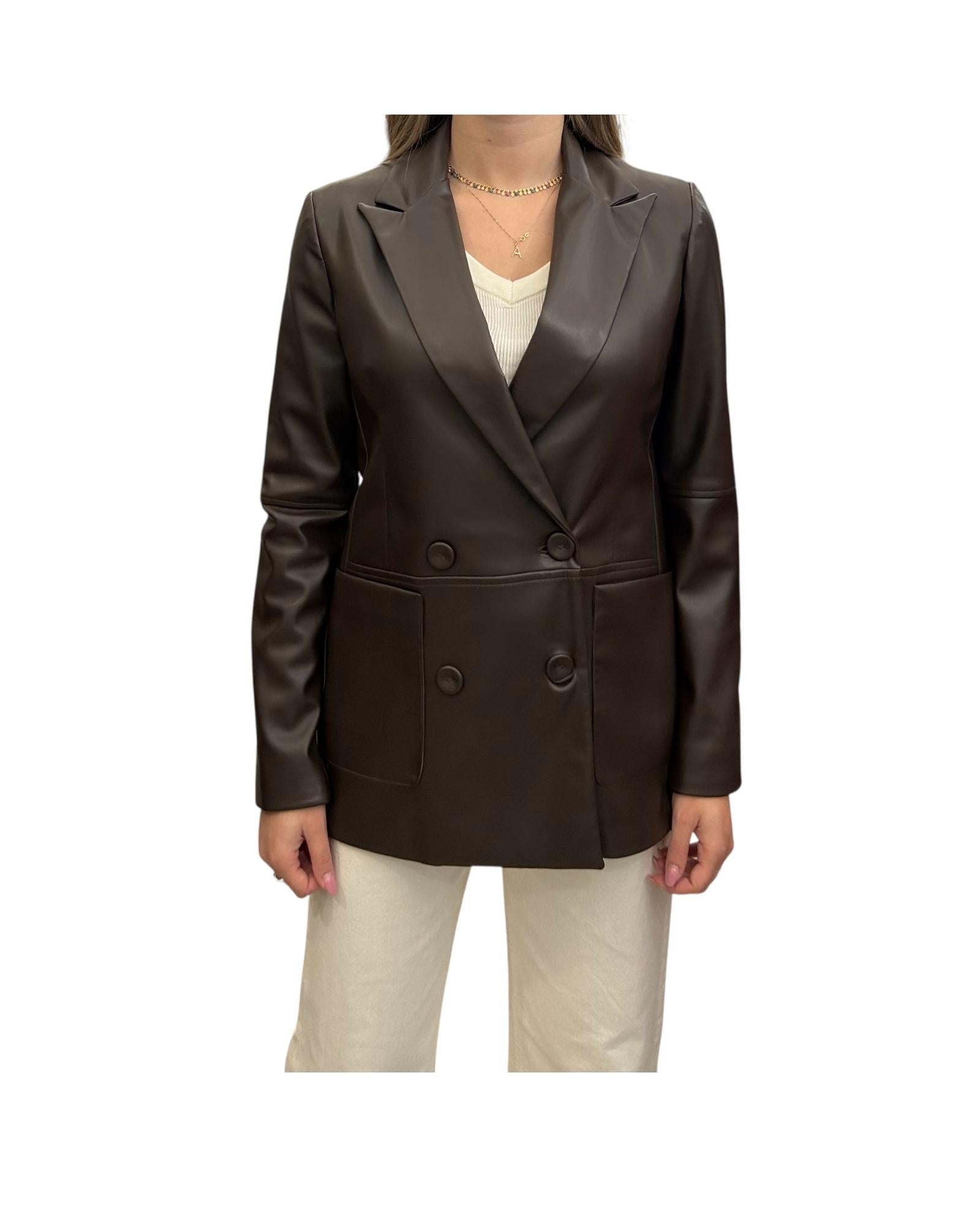 Blazer monopetto in ecopelle Moro JMI P026 028 haveone