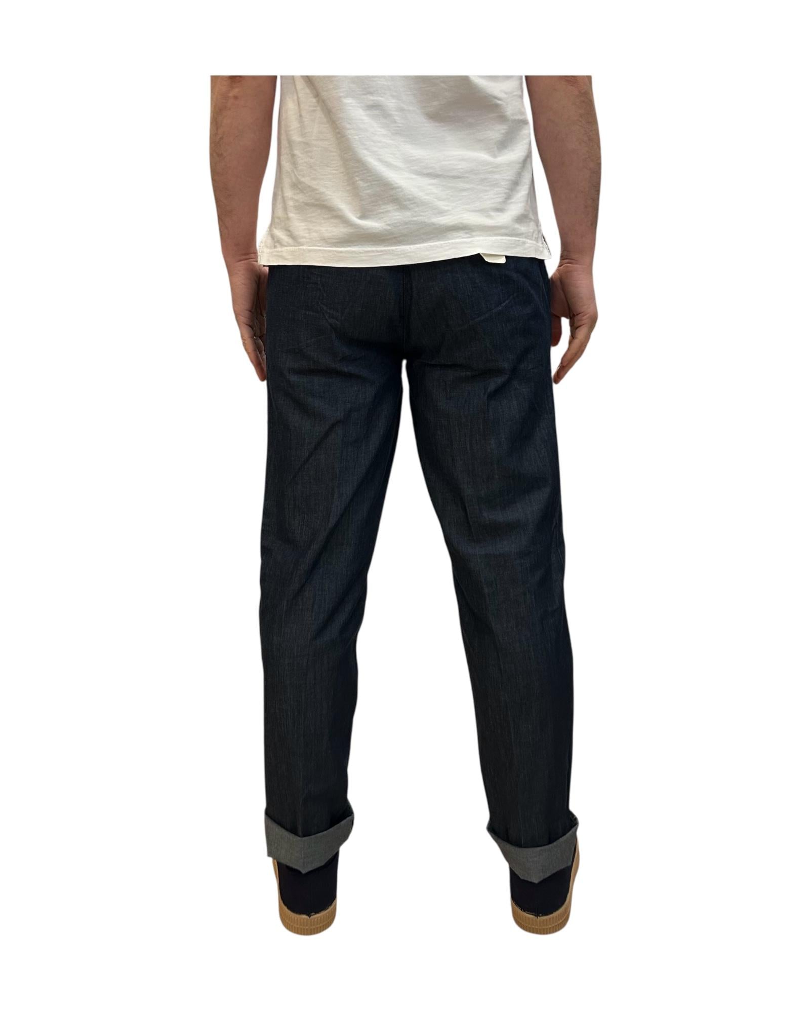 Pantalone in cotone Chambray Dark blue MILES CMBC99 IMPURE 