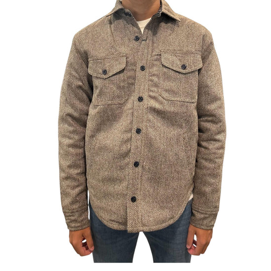 Overshirt in lana spinato Brown 210 CPO HERRINGBONE BROWN CHESAPEAKE'S 