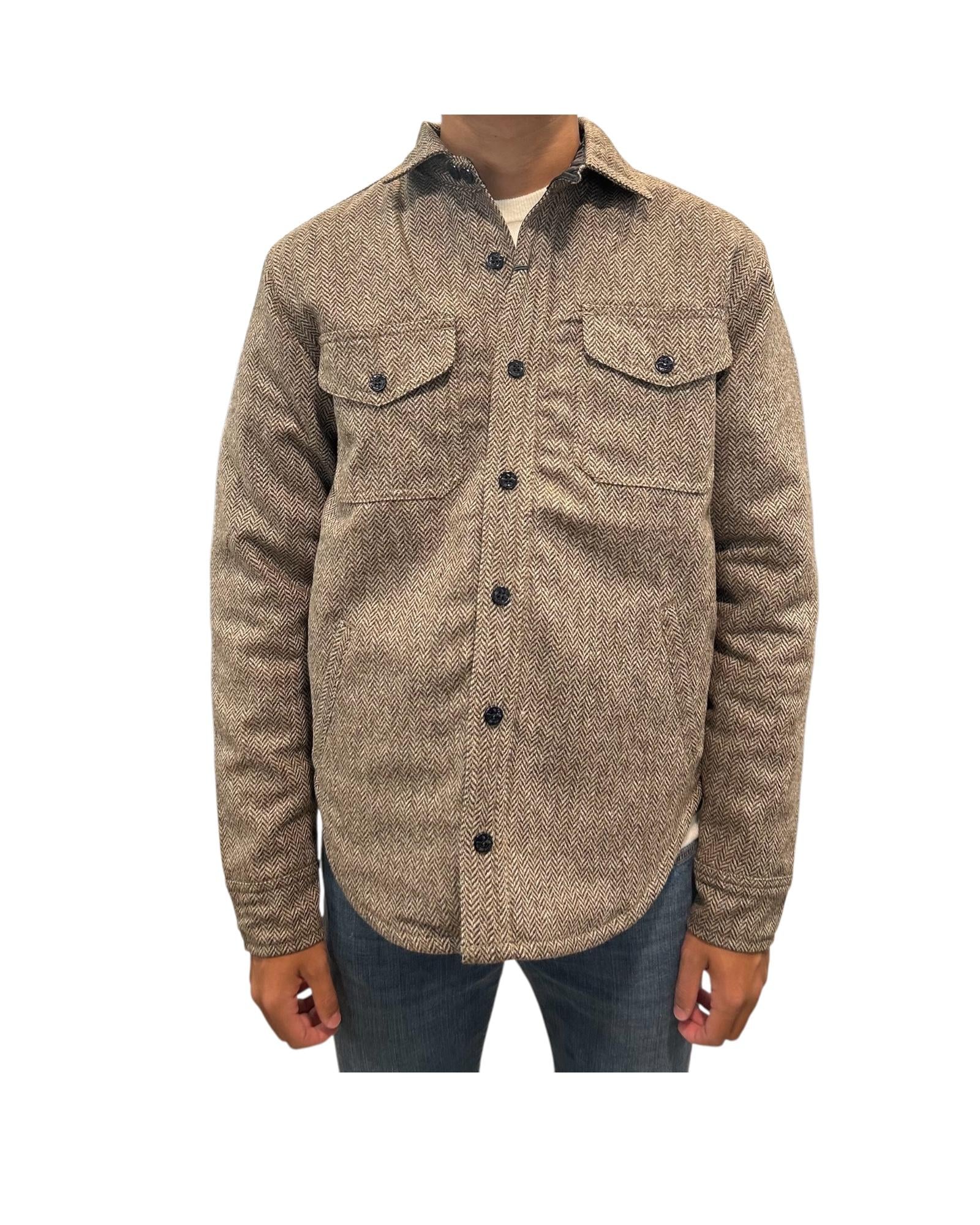 Overshirt in lana spinato Brown 210 CPO HERRINGBONE BROWN CHESAPEAKE'S 