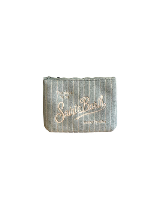 Pochette Aline Sponge righe Bianco verde ALI0003 02811L MC2 SAINT BARTH 