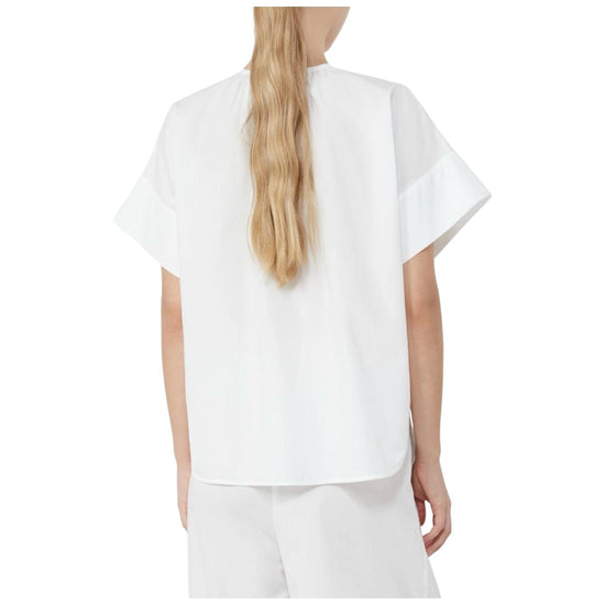 Camicia girocollo in popeline di cotone Bianco EDUCATA 004 MAX MARA WEEKEND 