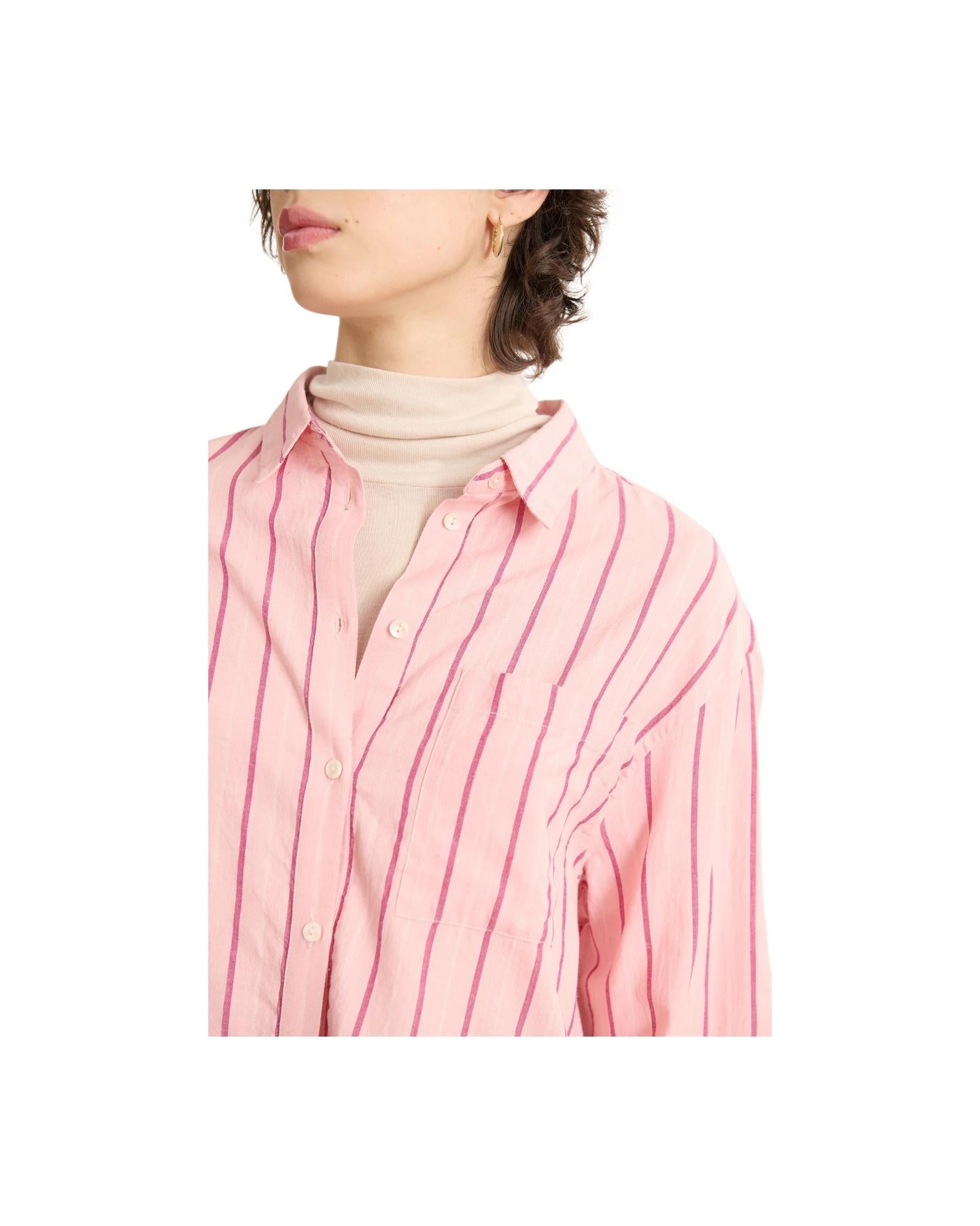 Camicia Berta a righe Rosa 2061 BERTA ROSE GARANCE PARIS 