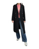 Cappotto doppio petto con frange Nero