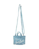 Phone bag in lino azzurro