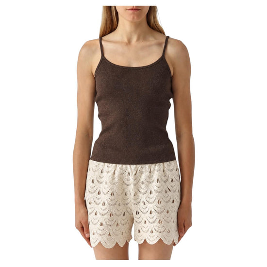 Canotta lurex in cotone stretch Testa di moro ZAI0001 08873L MC2 SAINT BARTH 