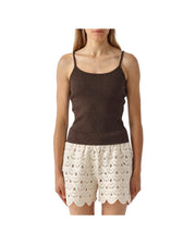 Canotta lurex in cotone stretch Testa di moro