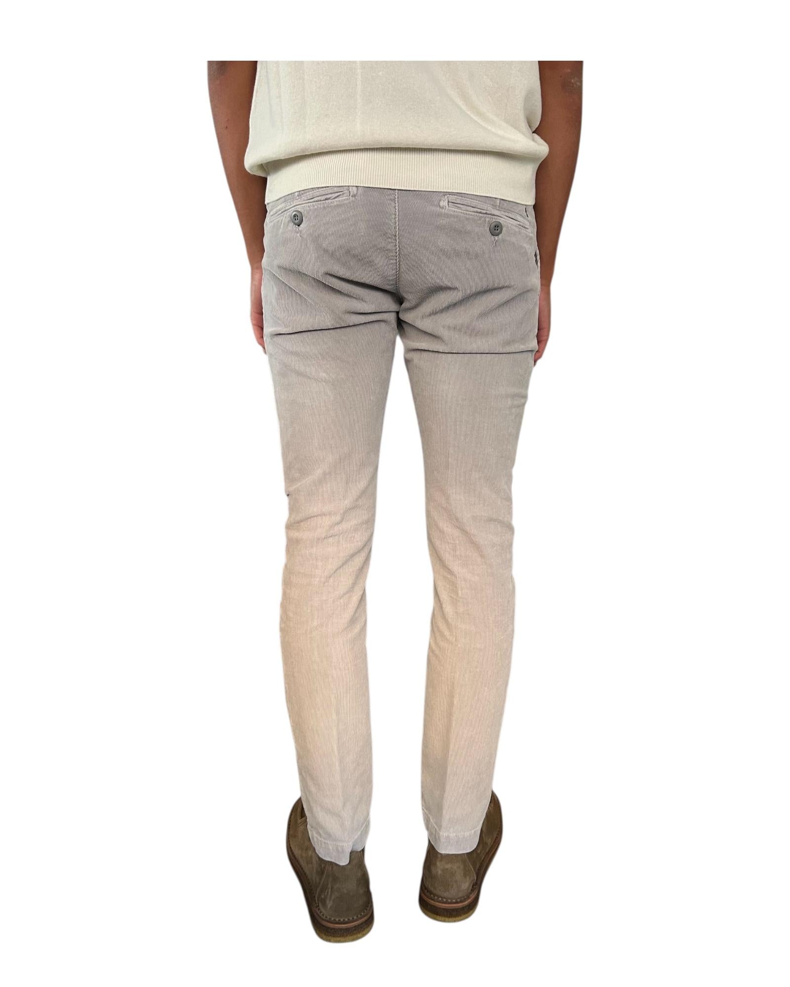 Pantalone Soho velluto mille righe Mid grey 005 SOHO VELVET MID GREY MODFITTERS 